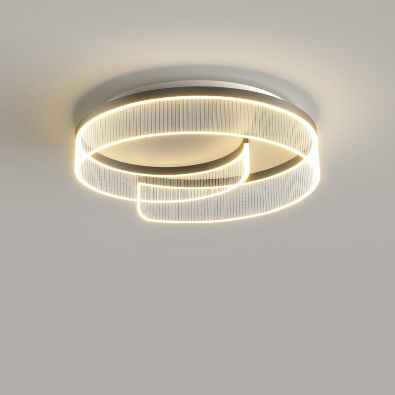 Modern Minimalist Curved Acrylic Aluminum LED Flush Mount Ceiling Light For Bedroom