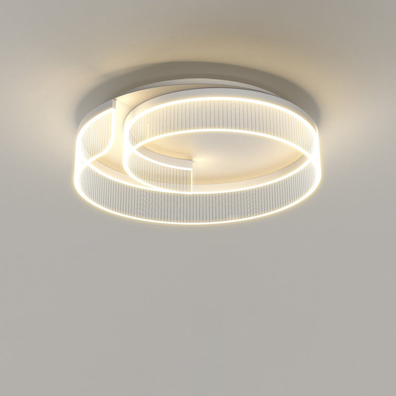 Modern Minimalist Curved Acrylic Aluminum LED Flush Mount Ceiling Light For Bedroom