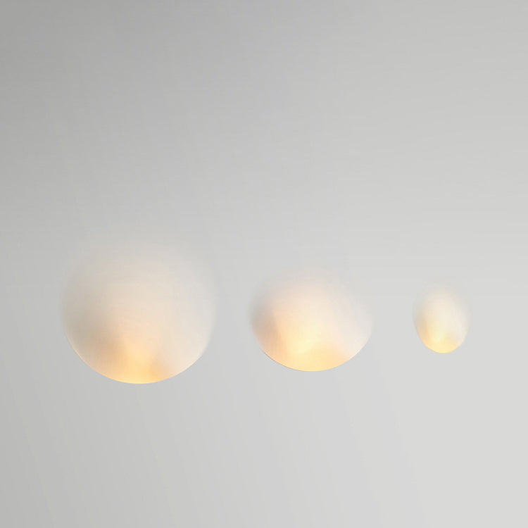 Modern Minimalist Recessed Plaster Round 1-Light Wall Sconce Lamp For Living Room