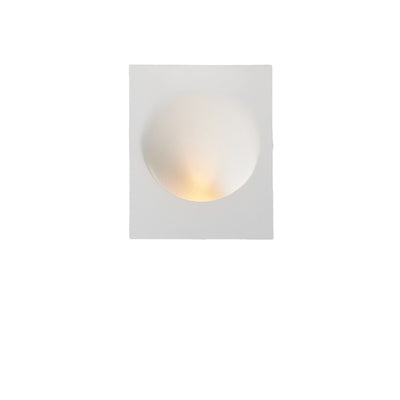 Modern Minimalist Recessed Plaster Round 1-Light Wall Sconce Lamp For Living Room