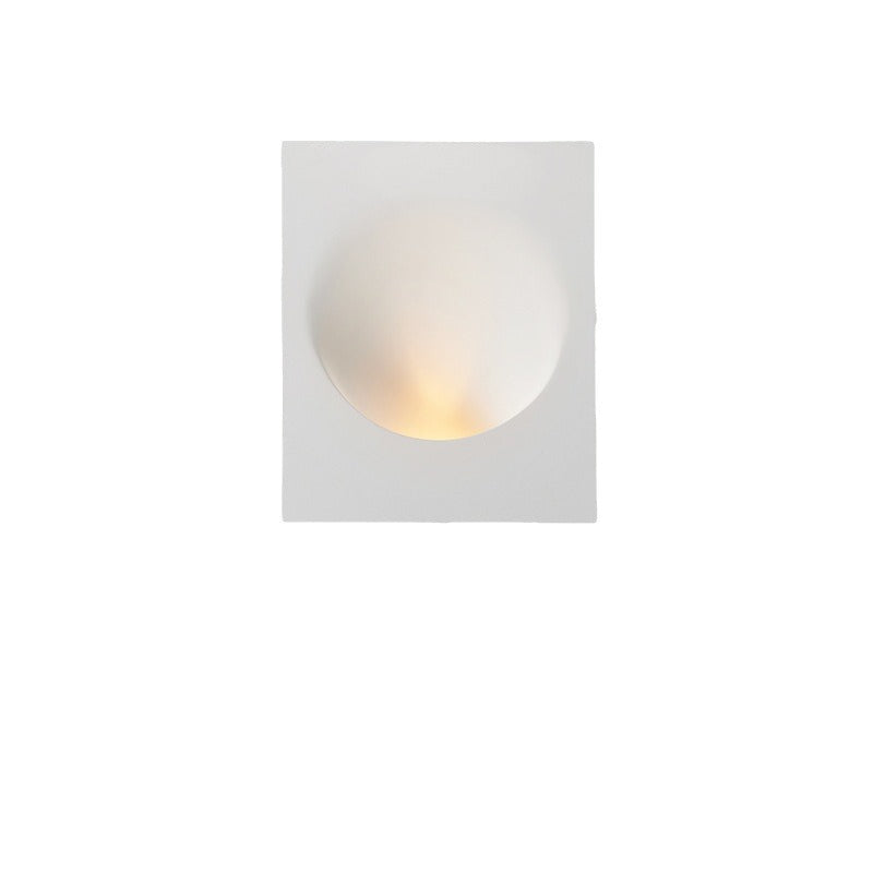 Modern Minimalist Recessed Plaster Round 1-Light Wall Sconce Lamp For Living Room