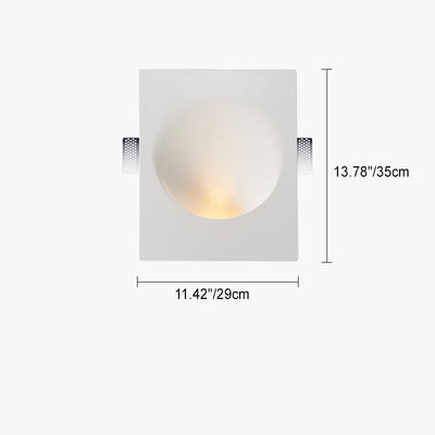 Modern Minimalist Recessed Plaster Round 1-Light Wall Sconce Lamp For Living Room