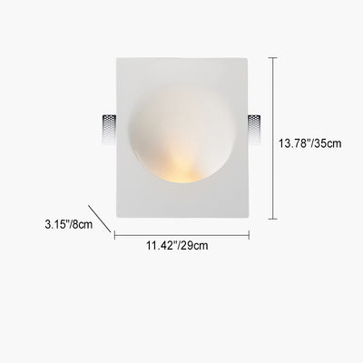 Modern Minimalist Recessed Plaster Round 1-Light Wall Sconce Lamp For Living Room