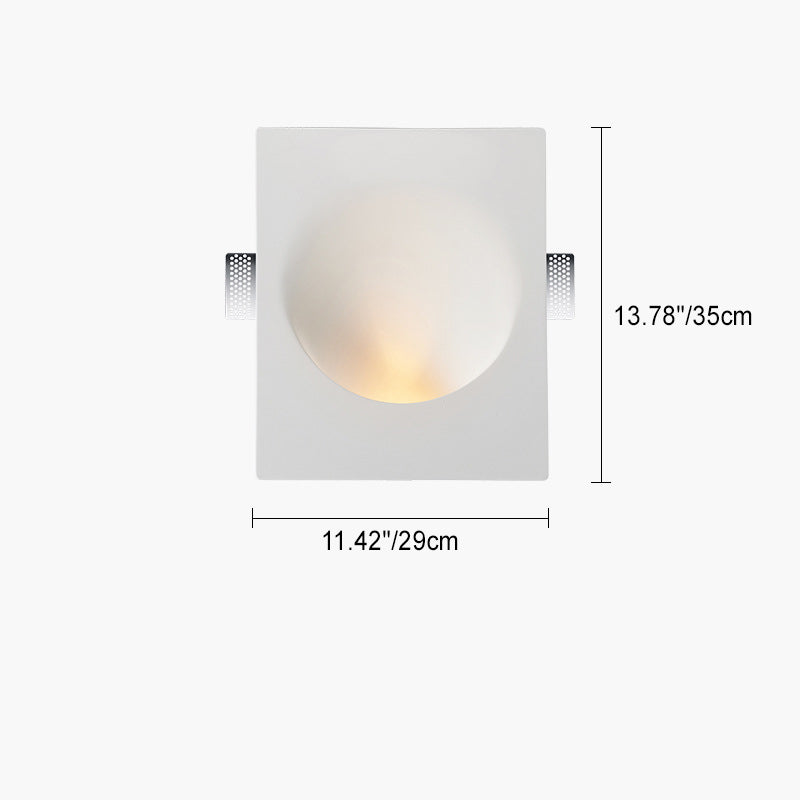 Modern Minimalist Recessed Plaster Round 1-Light Wall Sconce Lamp For Living Room