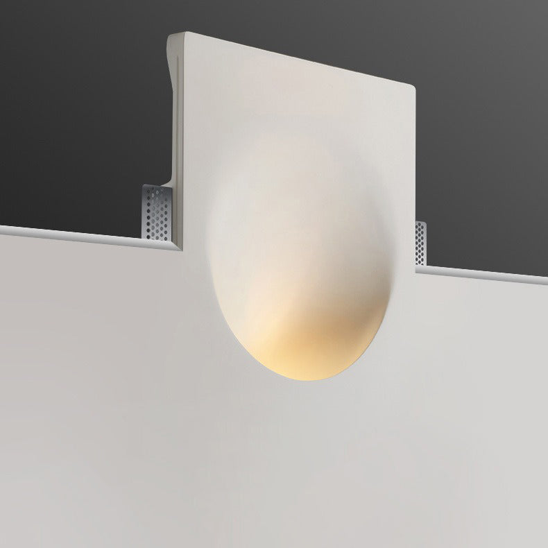 Modern Minimalist Recessed Plaster Round 1-Light Wall Sconce Lamp For Living Room