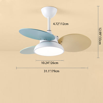 Zeitgenössische skandinavische Acrylschirm Massivholz Oval Fan Blade LED Downrod Deckenventilator Licht für Wohnzimmer 