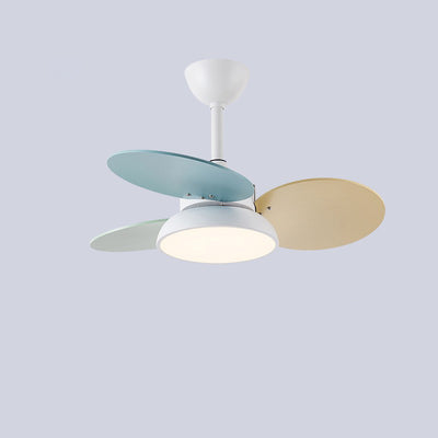 Zeitgenössische skandinavische Acrylschirm Massivholz Oval Fan Blade LED Downrod Deckenventilator Licht für Wohnzimmer 