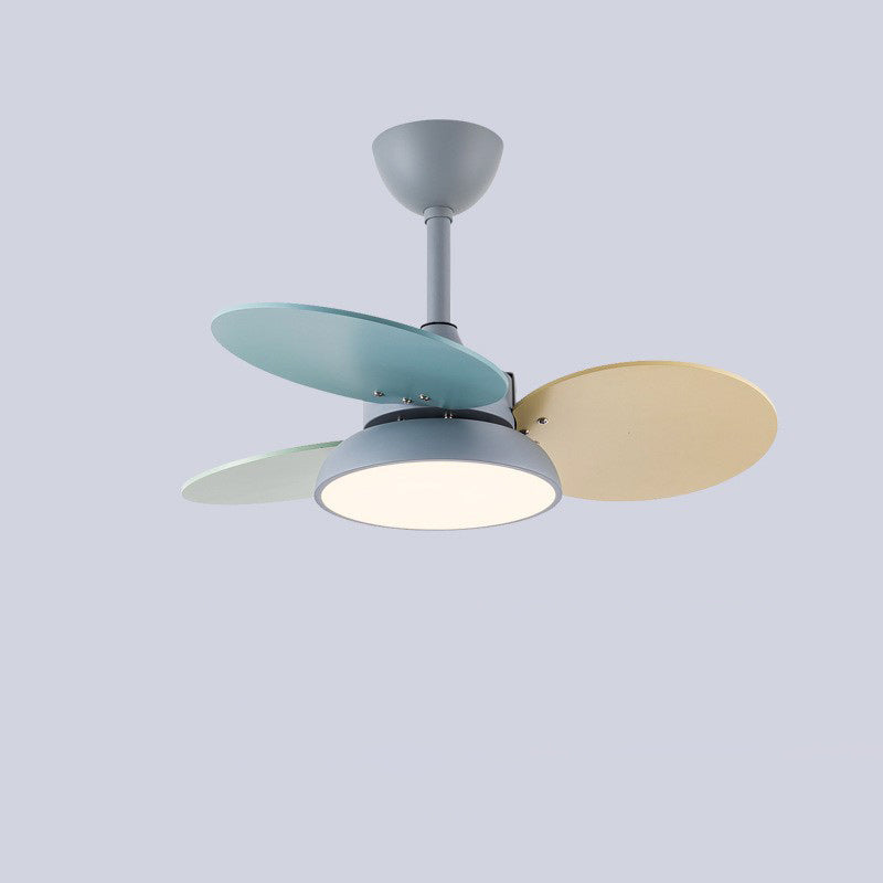 Zeitgenössische skandinavische Acrylschirm Massivholz Oval Fan Blade LED Downrod Deckenventilator Licht für Wohnzimmer 