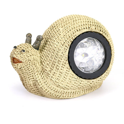 Contemporary Creative Resin Snail Waterproof LED Solar Lawn Landscape Light For Outdoor Patio