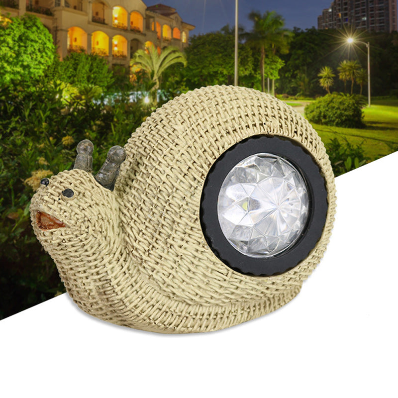 Contemporary Creative Resin Snail Waterproof LED Solar Lawn Landscape Light For Outdoor Patio