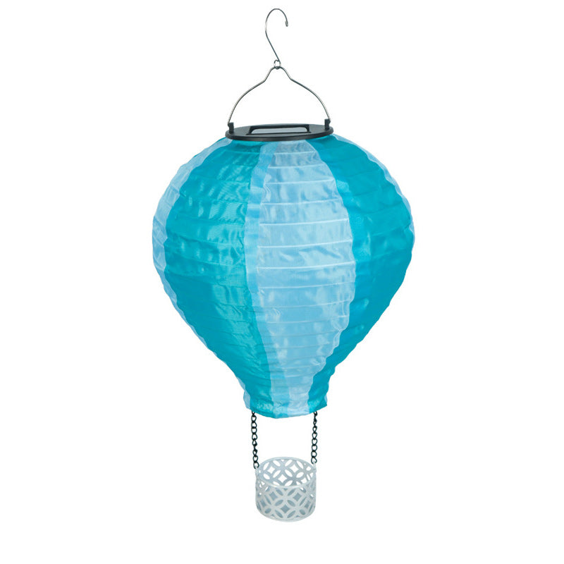 Contemporary Creative Solar Hot Air Balloon Fabric Shade LED Outdoor Pendant Light For Outdoor Patio