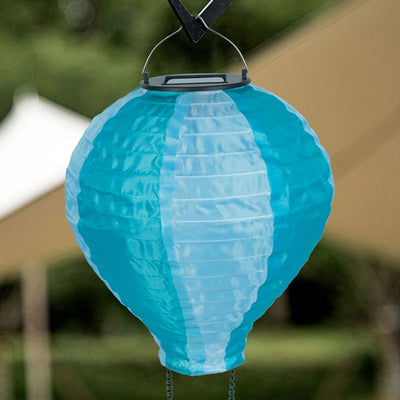 Contemporary Creative Solar Hot Air Balloon Fabric Shade LED Outdoor Pendant Light For Outdoor Patio