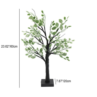 Contemporary Creative Plastic Fabric Artificial Birch Tree Design LED Table Lamp For Bedroom