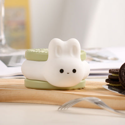 Contemporary Creative Biscuit Rabbit Silicone LED Timer Night Light Table Lamp For Bedroom