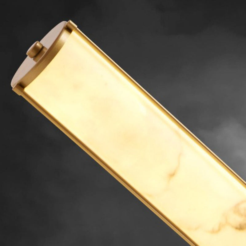 Zeitgenössische Luxus Eisen Lange Pole Marmor Zylinder Schatten LED Wand Leuchte Lampe Für Wohnzimmer 