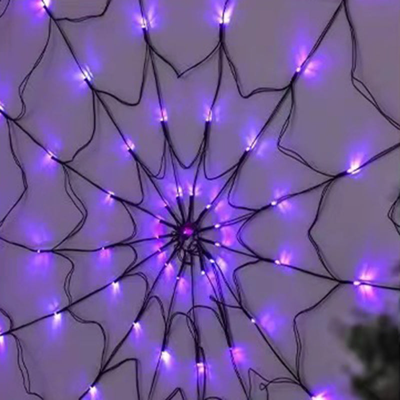 Zeitgenössische kreative Halloween leuchtende Spinnennetz LED Dekoration Lichterketten für Wohnzimmer 