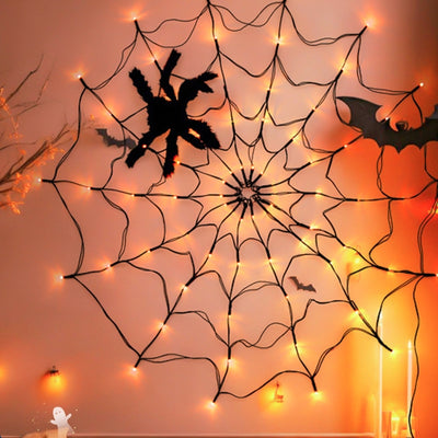 Zeitgenössische kreative Halloween leuchtende Spinnennetz LED Dekoration Lichterketten für Wohnzimmer 