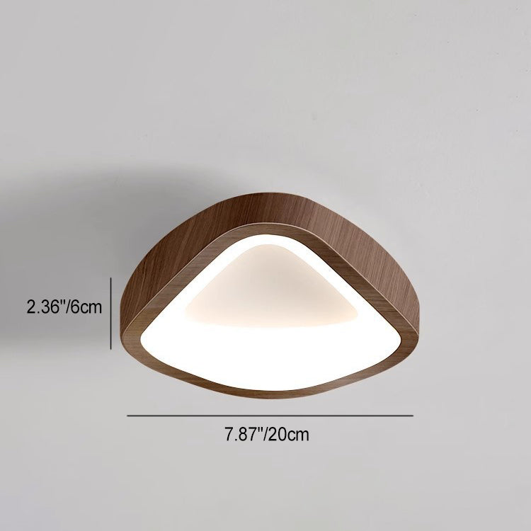 Traditional Japanese Geometric Triangle Iron PE LED Flush Mount Ceiling Light For Living Room