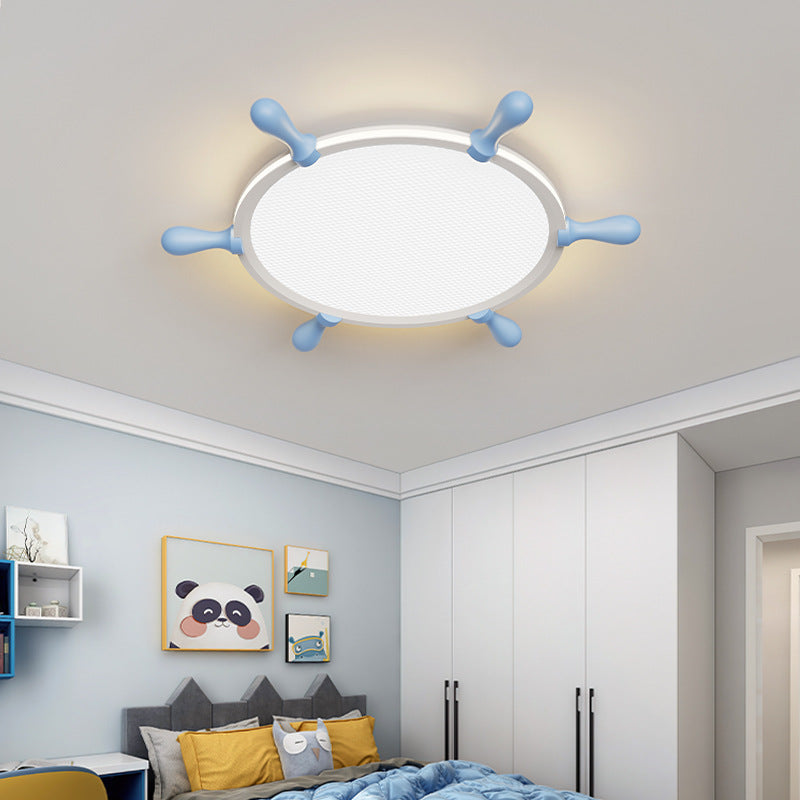 Contemporary Nordic Iron Aluminum Corsair Aircraft LED Flush Mount Ceiling Light For Living Room