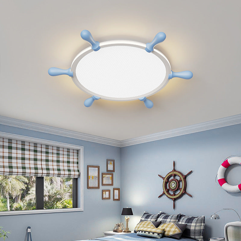 Contemporary Nordic Iron Aluminum Corsair Aircraft LED Flush Mount Ceiling Light For Living Room