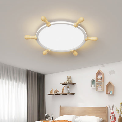 Contemporary Nordic Iron Aluminum Corsair Aircraft LED Flush Mount Ceiling Light For Living Room