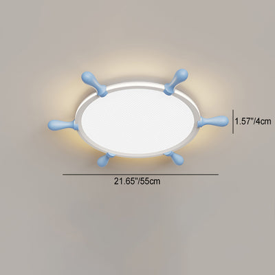 Contemporary Nordic Iron Aluminum Corsair Aircraft LED Flush Mount Ceiling Light For Living Room