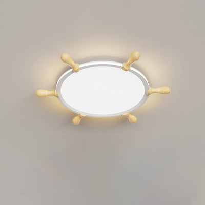 Contemporary Nordic Iron Aluminum Corsair Aircraft LED Flush Mount Ceiling Light For Living Room