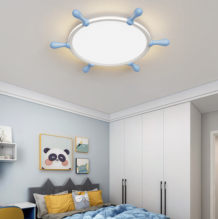 Contemporary Nordic Iron Aluminum Corsair Aircraft LED Flush Mount Ceiling Light For Living Room