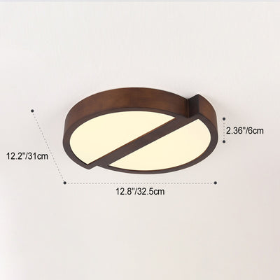 Modern Minimalist Geometric Square Iron Wood LED Flush Mount Ceiling Light For Living Room