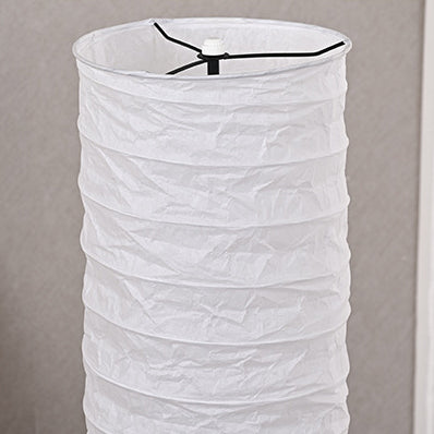 Traditional Japanese Pleated Paper Column Shade 1-Light Standing Floor Lamp For Home Office