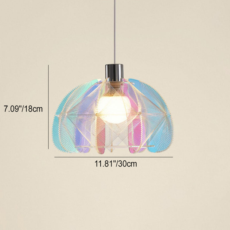 Contemporary Creative Pumpkin Acrylic Shade 1-Light Pendant Light For Living Room