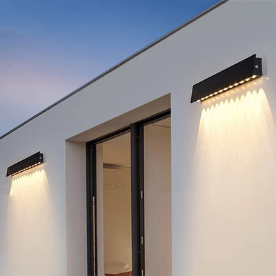 Contemporary Industrial Solar Rectangle Stainless Steel LED Waterproof Outdoor Wall Sconce Light For Garden