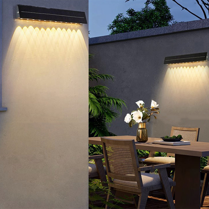 Contemporary Industrial Solar Rectangle Stainless Steel LED Waterproof Outdoor Wall Sconce Light For Garden