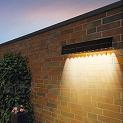 Contemporary Industrial Solar Rectangle Stainless Steel LED Waterproof Outdoor Wall Sconce Light For Garden