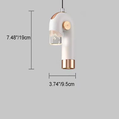 Contemporary Scandinavian Aluminum Hook U-shaped LED Pendant Light For Bedroom