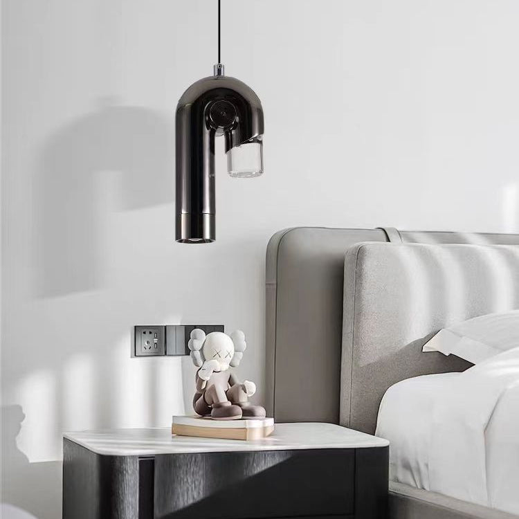 Contemporary Scandinavian Aluminum Hook U-shaped LED Pendant Light For Bedroom