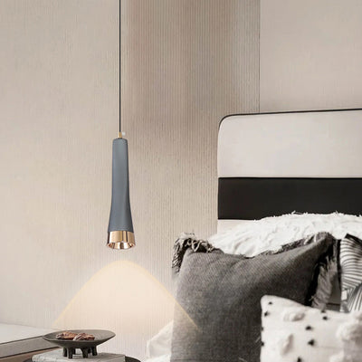 Contemporary Scandinavian Liftable Aluminum Long Strip LED Pendant Light For Bedroom