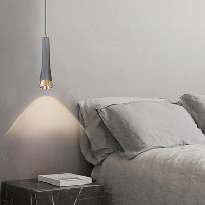 Contemporary Scandinavian Liftable Aluminum Long Strip LED Pendant Light For Bedroom