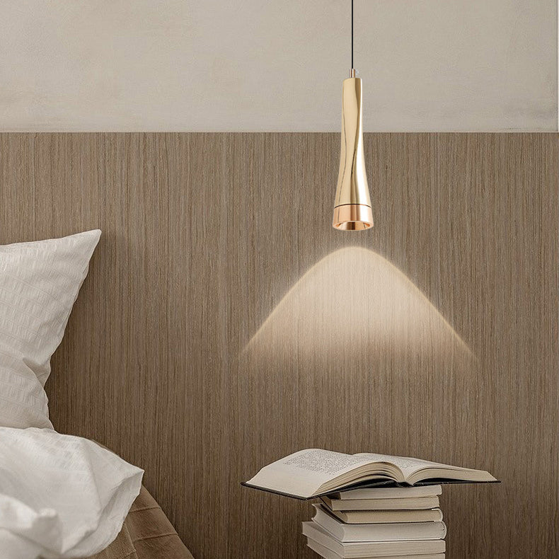 Contemporary Scandinavian Liftable Aluminum Long Strip LED Pendant Light For Bedroom