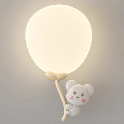 Contemporary Creative Animal Monkey Bear Iron PE Globe Shade LED Wall Sconce Lamp For Bedroom