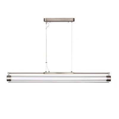 Modern Minimalist Long Strip Iron Glass LED Pendant Light Island Light For Dining Room