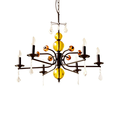 Modern Luxury Iron Crystal Candlestick 5/6/8-Light Chandelier For Living Room