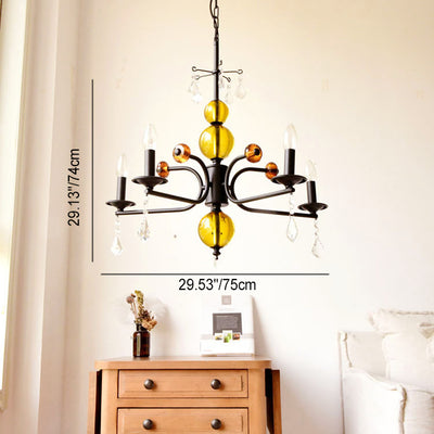 Modern Luxury Iron Crystal Candlestick 5/6/8-Light Chandelier For Living Room