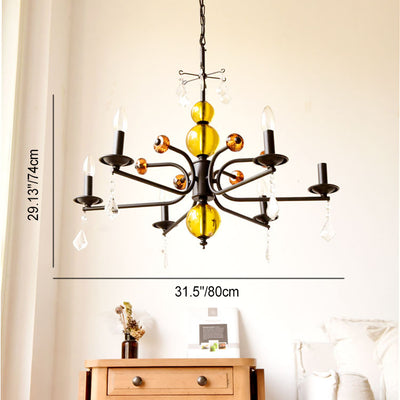 Modern Luxury Iron Crystal Candlestick 5/6/8-Light Chandelier For Living Room