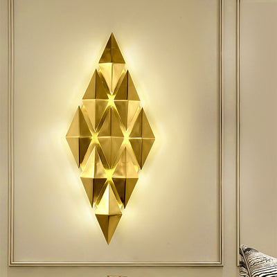 Contemporary Luxury Dazzling Hardware Diamond Shade 9-Light Wall Sconce Lamp For Living Room