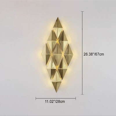 Contemporary Luxury Dazzling Hardware Diamond Shade 9-Light Wall Sconce Lamp For Living Room