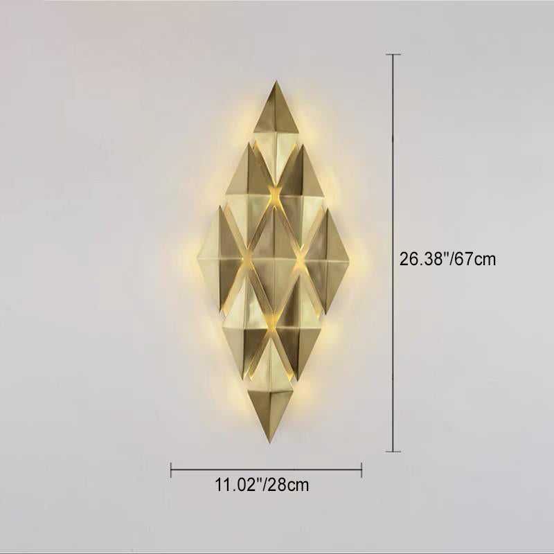 Contemporary Luxury Dazzling Hardware Diamond Shade 9-Light Wall Sconce Lamp For Living Room