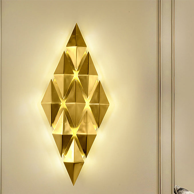 Contemporary Luxury Dazzling Hardware Diamond Shade 9-Light Wall Sconce Lamp For Living Room