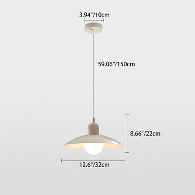 Zeitgenössische skandinavische Macaron Eisen geometrische Halbkreis 1-Licht Pendelleuchte für Wohnzimmer 