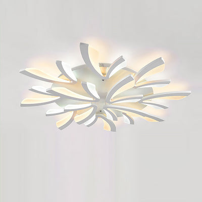 Contemporary Nordic Hardware Acrylic Dandelion LED Flush Mount Ceiling Light For Bedroom